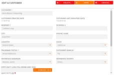 Edit customers dialog